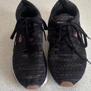 U.S. Polo Assn. Women's Black and Pink Knit Sneakers